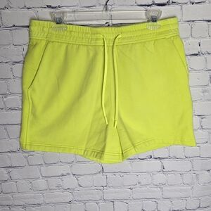 Lululemon Vibrant Electric Lemon Athletic Lounge fly High Rise Shorts Size XL